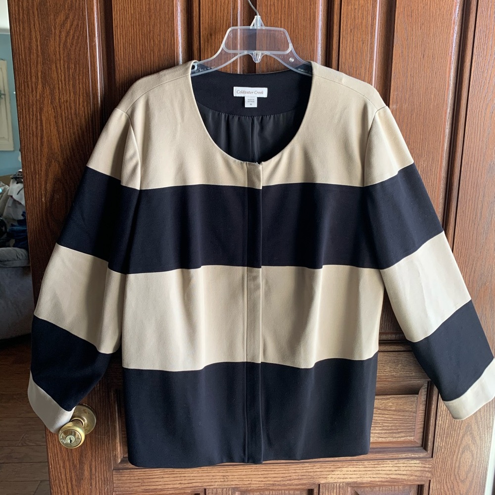 NWOT Coldwater Creek black & tan dress jacket
